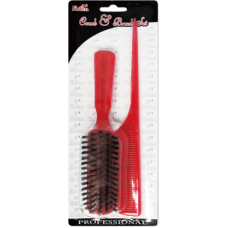 Bone Tail Comb+Plastic Brush Set